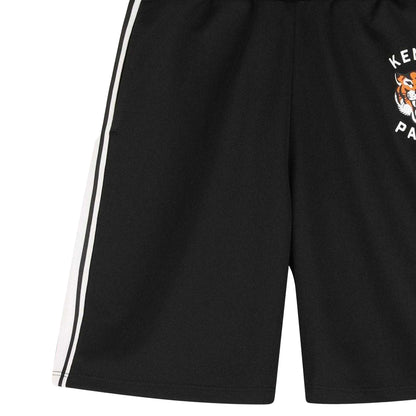 Black - Side - Kenzo Childrens-Kids Paris Fleece Tiger Shorts