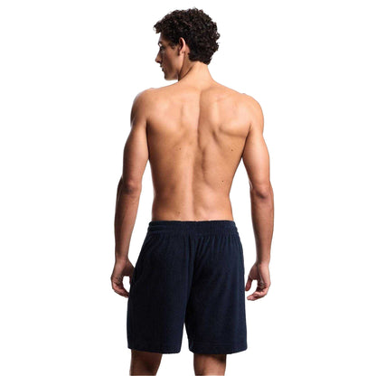 Navy - Back - Emporio Armani EA7 Mens Fleece Shorts