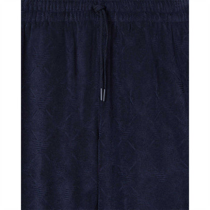 Navy - Side - Emporio Armani EA7 Mens Fleece Shorts
