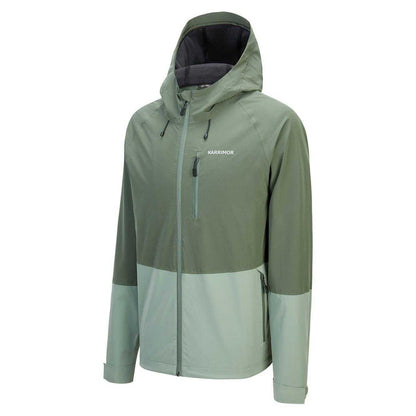Green - Side - Karrimor Mens Colour Block Hooded Jacket