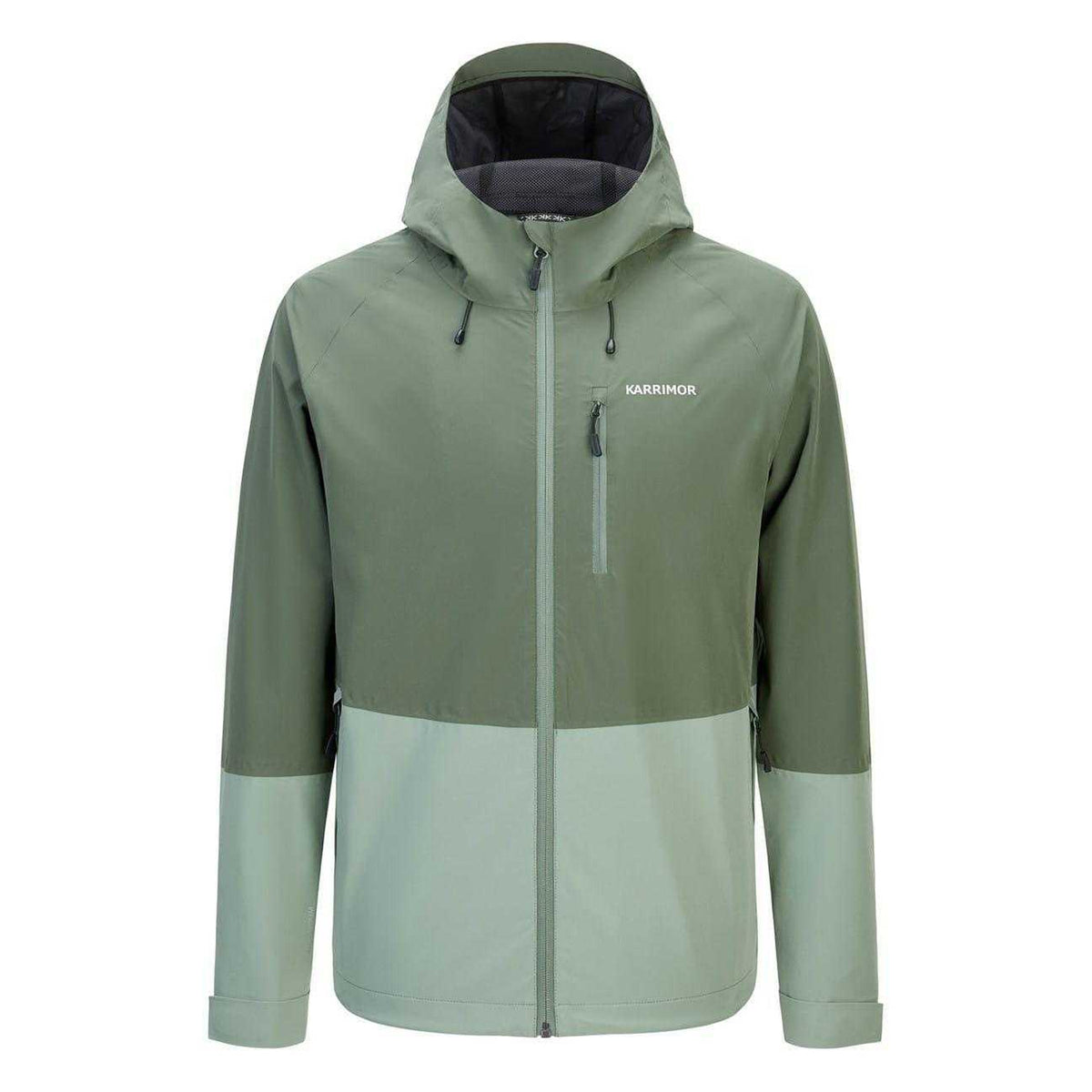 Green - Front - Karrimor Mens Colour Block Hooded Jacket