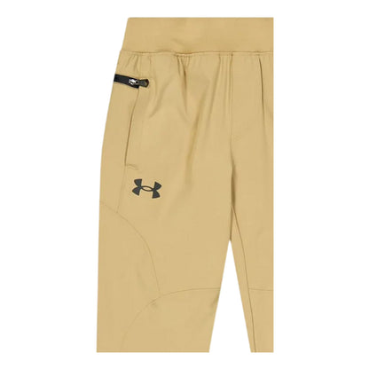 Brown - Side - Under Armour Childrens-Kids Unstoppable Tapered Trousers