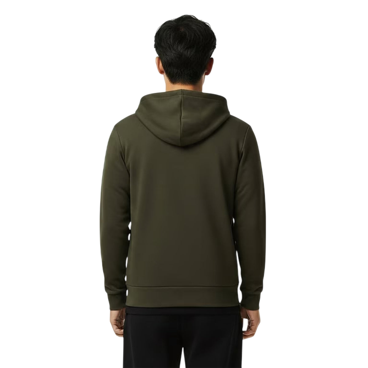 Khaki Green - Lifestyle - Lacoste Mens Basic Logo Cotton Blend Full Zip Hoodie