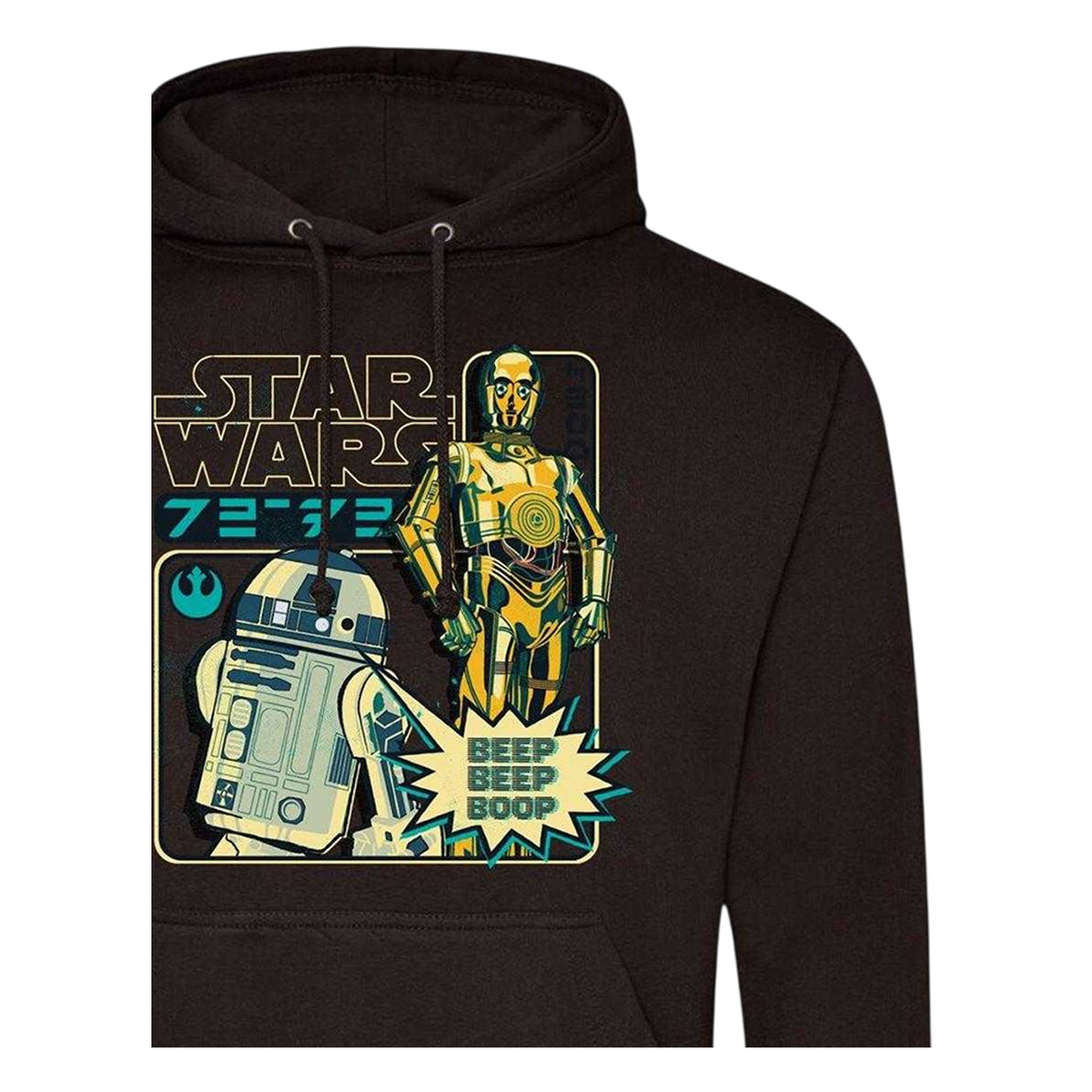 Black - Side - Star Wars Mens R2-D2 & C3PO Hoodie
