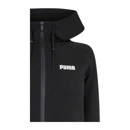 Puma Black - Back - Puma Womens-Ladies Logo Hooded Regular Sweat Jacket