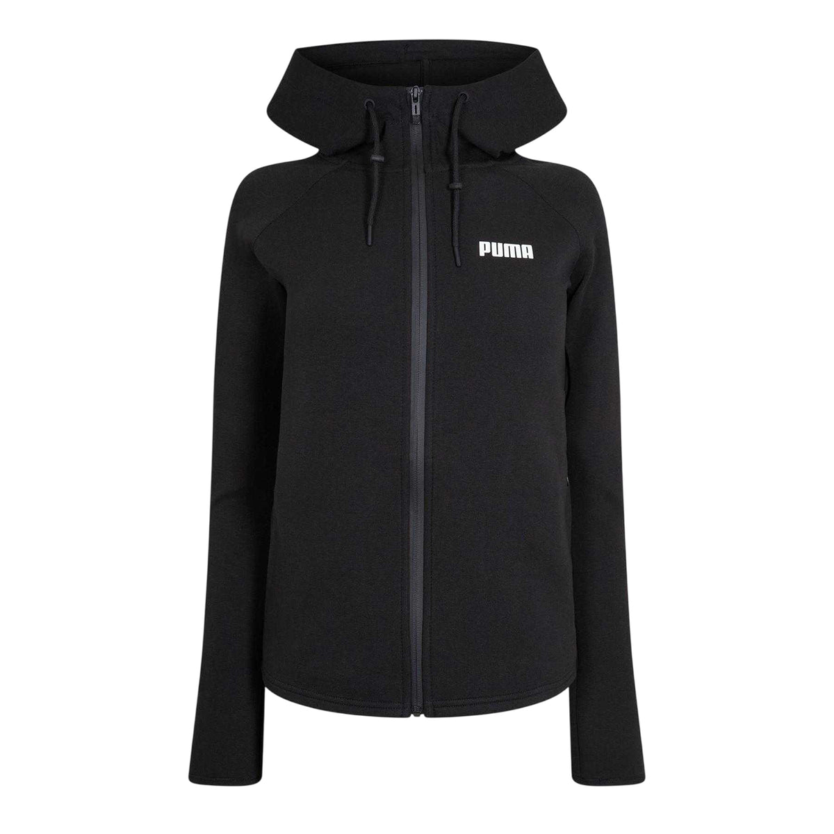 Puma Black - Front - Puma Womens-Ladies Logo Hooded Regular Sweat Jacket