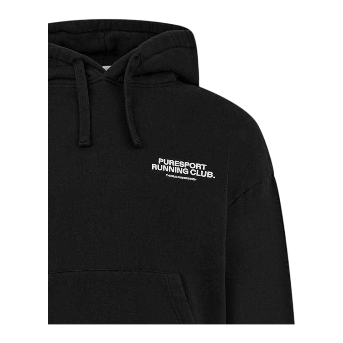 Black - Side - Puresport Mens Running Club Organic Cotton Pullover Hoodie