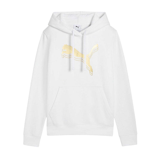 White-Metallic - Front - Puma Womens-Ladies Essentials Metallic Detail Hoodie
