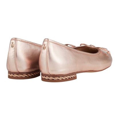 Champagne - Back - Sam Edelman Womens-Ladies Marison Leather Ballet Flats
