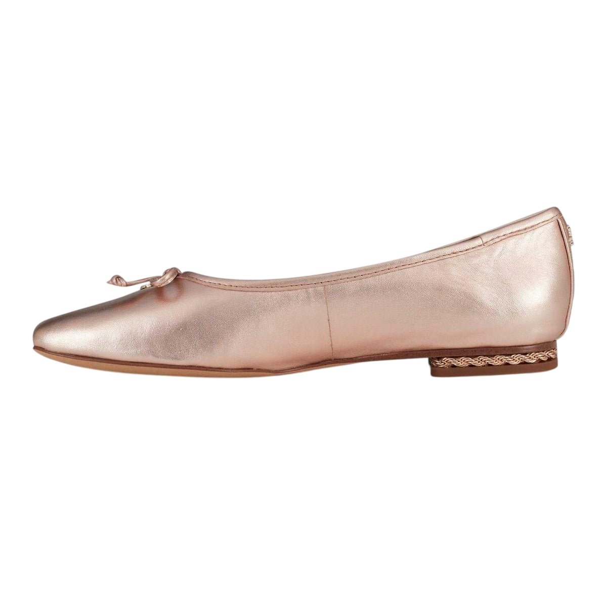 Champagne - Side - Sam Edelman Womens-Ladies Marison Leather Ballet Flats