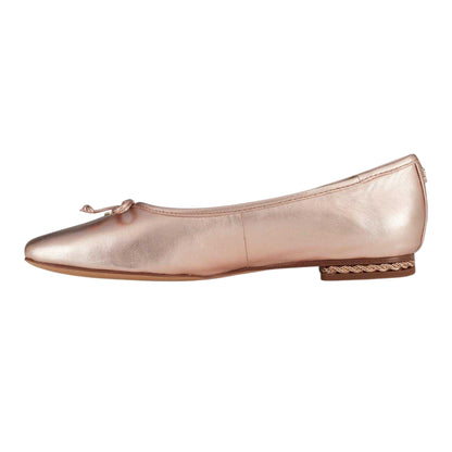 Champagne - Side - Sam Edelman Womens-Ladies Marison Leather Ballet Flats