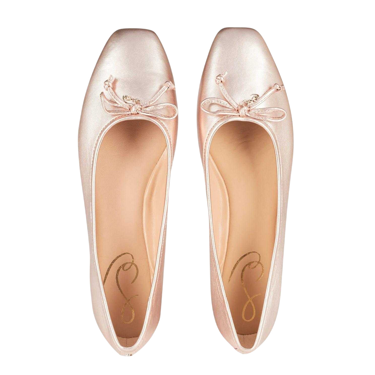 Champagne - Lifestyle - Sam Edelman Womens-Ladies Marison Leather Ballet Flats