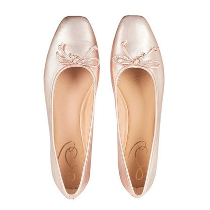 Champagne - Lifestyle - Sam Edelman Womens-Ladies Marison Leather Ballet Flats