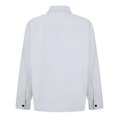Grey - Back - Boss Mens Patterned Chest Pocket Overshirt