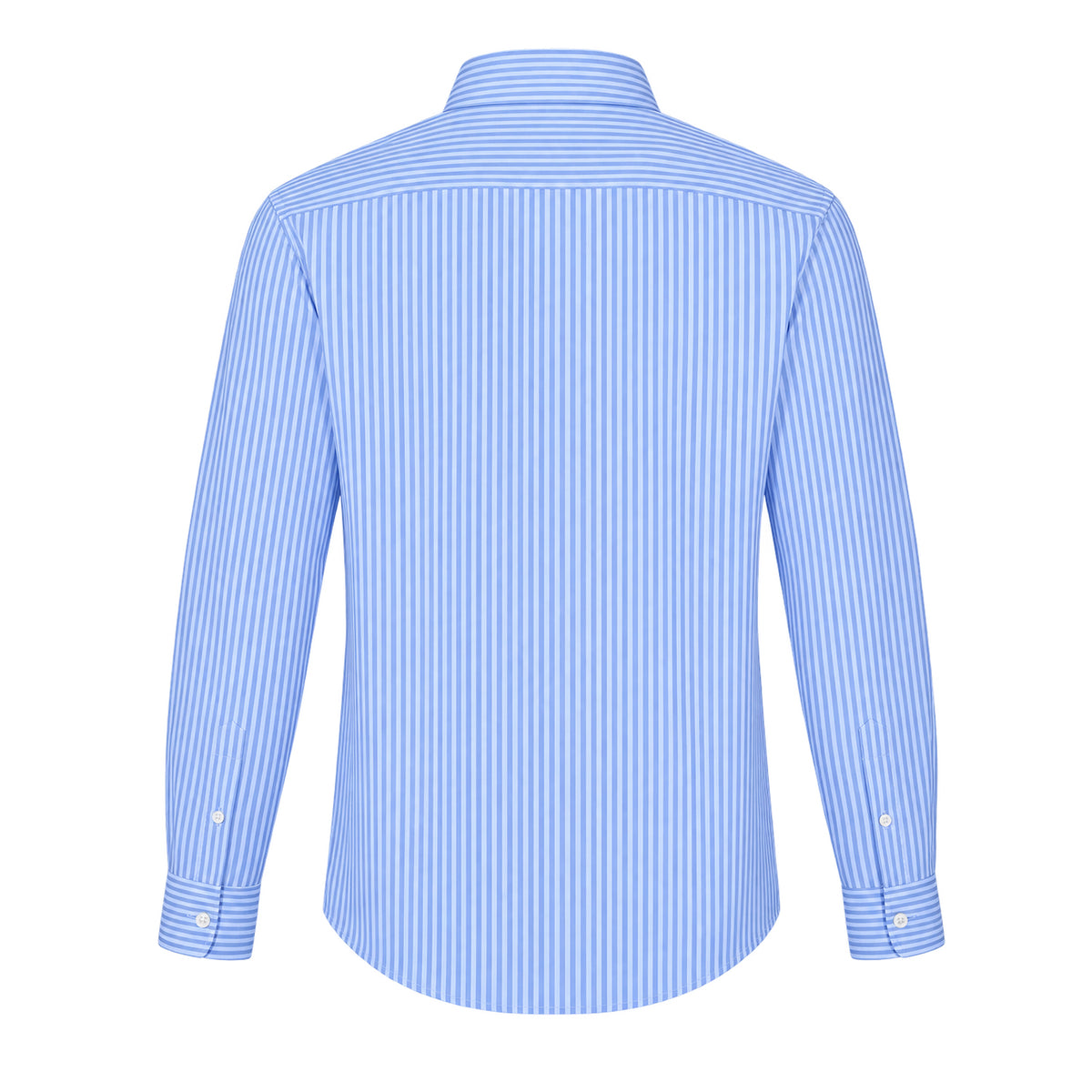 Pastel Blue - Back - Boss Mens Vertical Stripe Regular Shirt