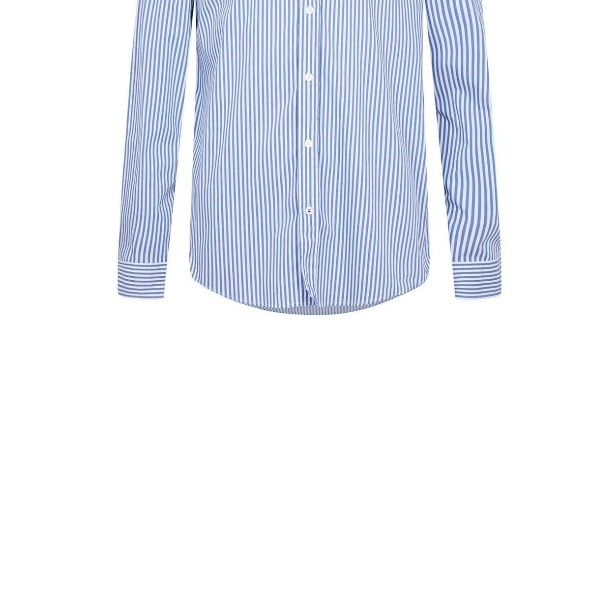 Medium Blue - Side - Boss Mens Vertical Stripe Regular Shirt