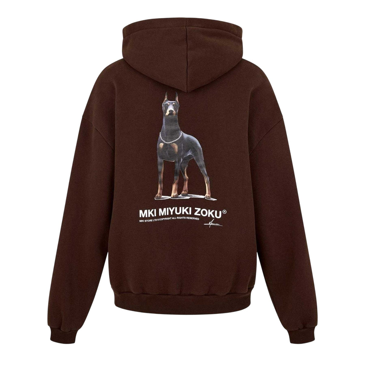 Brown - Back - MKI MIYUKI ZOKU Mens Boxy Oversized Pullover Hoodie