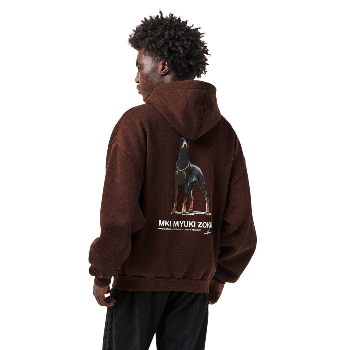 Brown - Pack Shot - MKI MIYUKI ZOKU Mens Boxy Oversized Pullover Hoodie