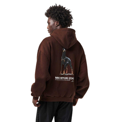 Brown - Pack Shot - MKI MIYUKI ZOKU Mens Boxy Oversized Pullover Hoodie