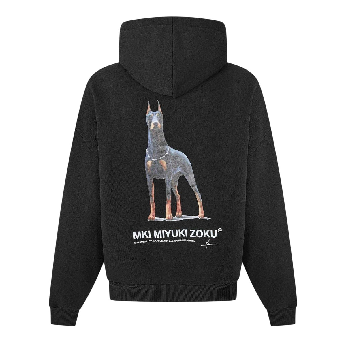 Black - Back - MKI MIYUKI ZOKU Mens Boxy Oversized Pullover Hoodie