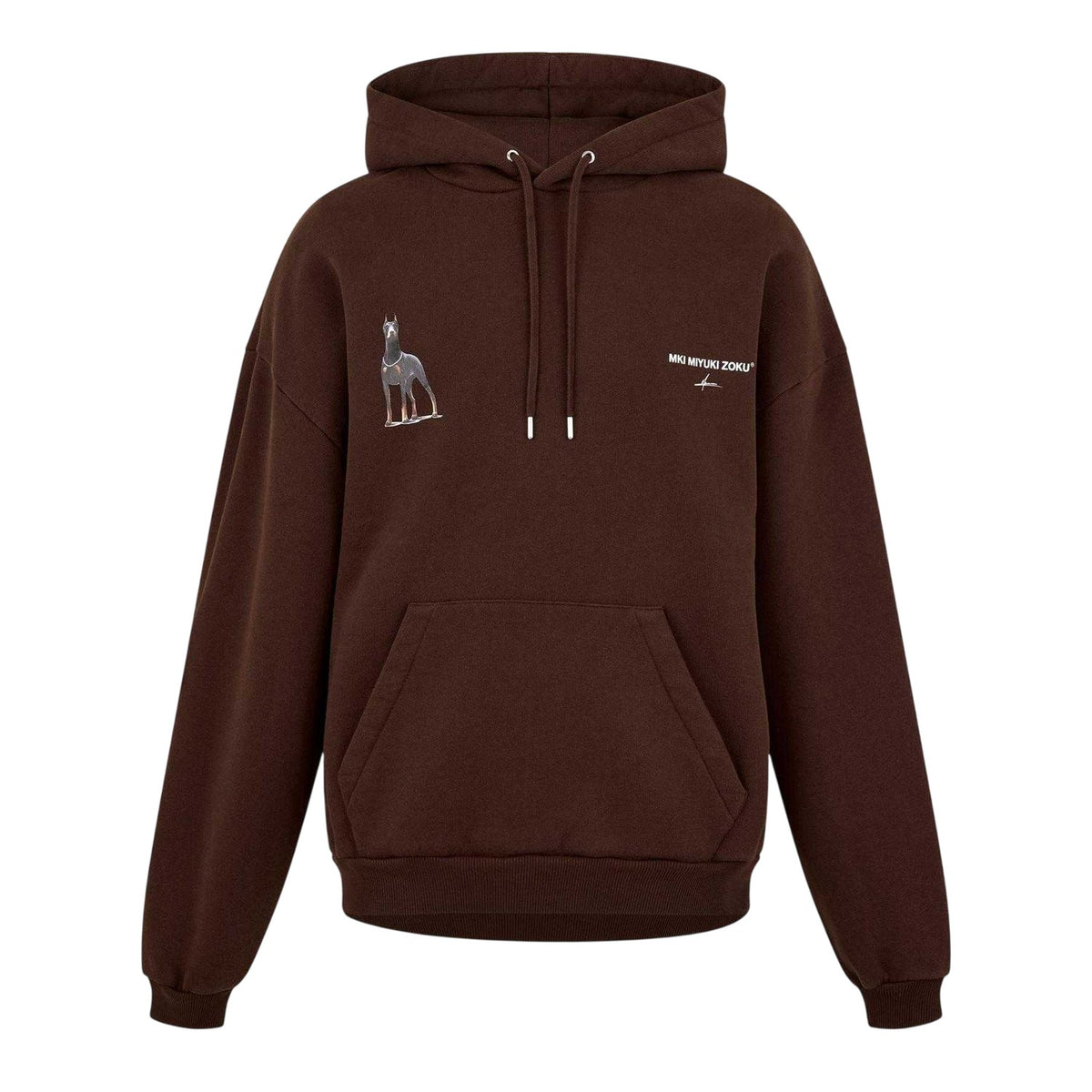 Brown - Front - MKI MIYUKI ZOKU Mens Boxy Oversized Pullover Hoodie