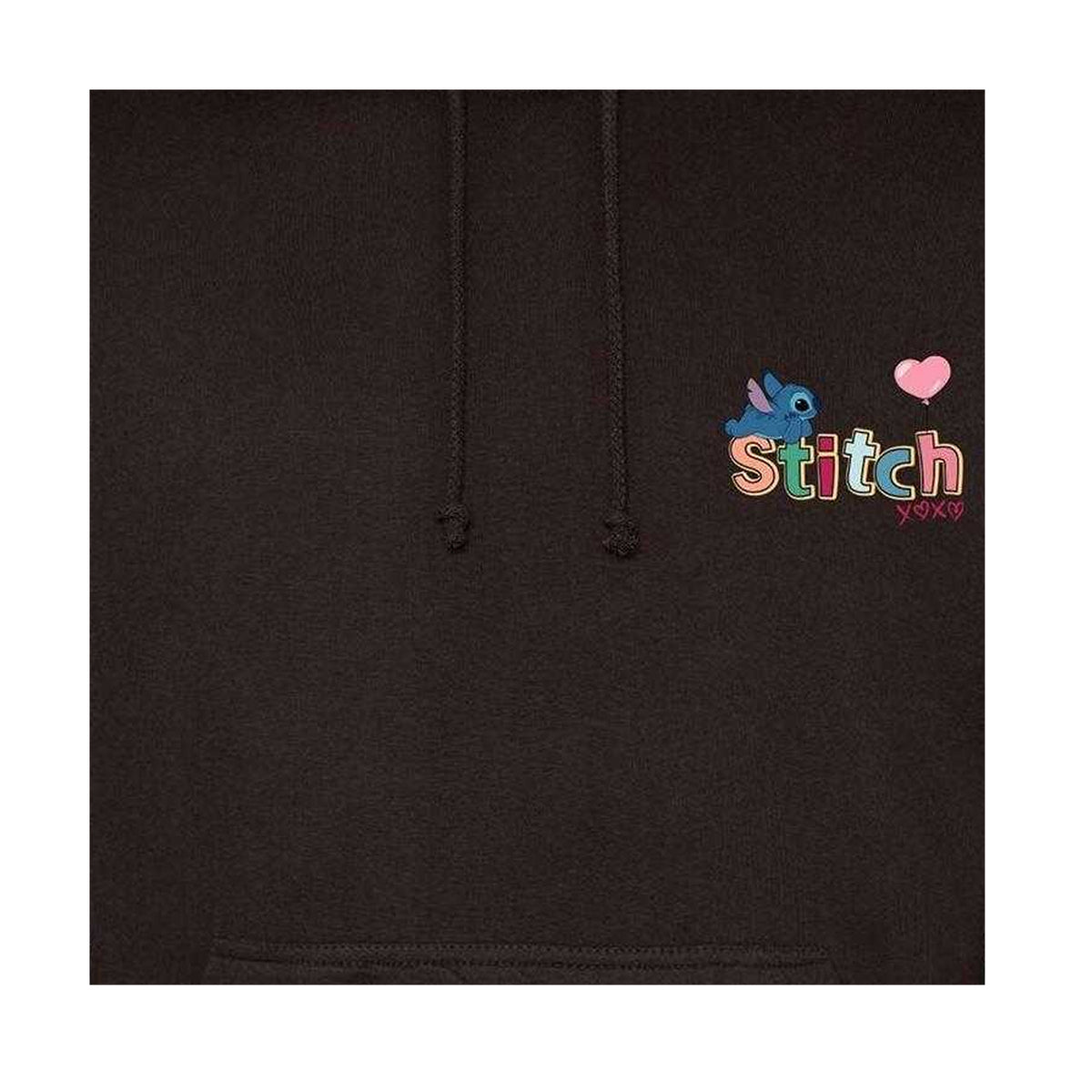 Black - Side - Lilo & Stitch Mens Stitch Printed Valentine`s Day Hoodie