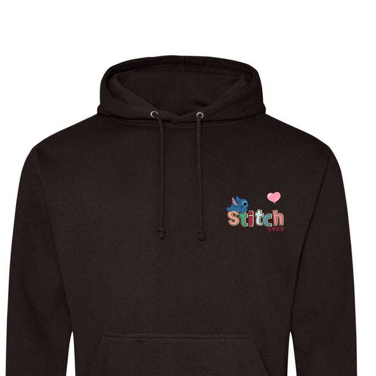 Black - Lifestyle - Lilo & Stitch Mens Stitch Printed Valentine`s Day Hoodie