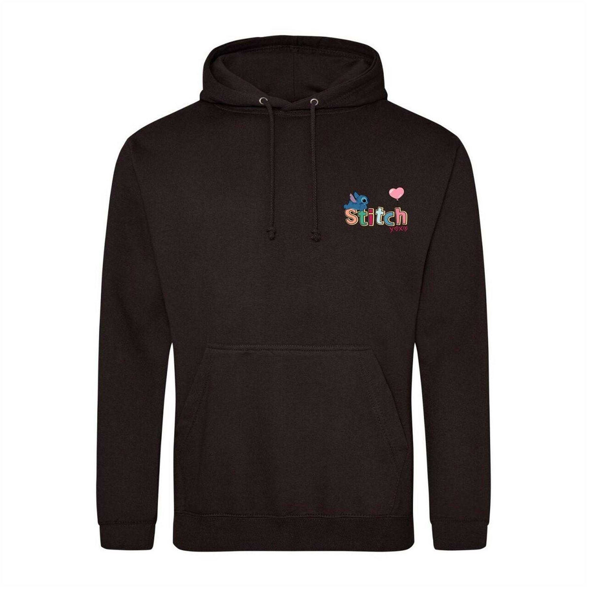 Black - Front - Lilo & Stitch Mens Stitch Printed Valentine`s Day Hoodie