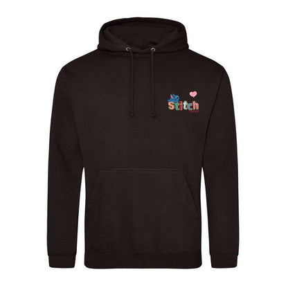 Black - Front - Lilo & Stitch Mens Stitch Printed Valentine`s Day Hoodie