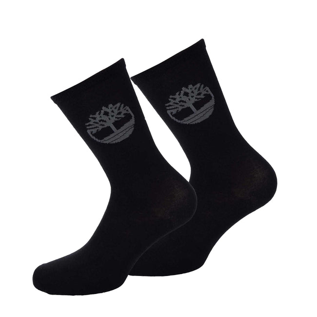 Black - Back - Timberland Mens Thermal Lightweight Crew Socks