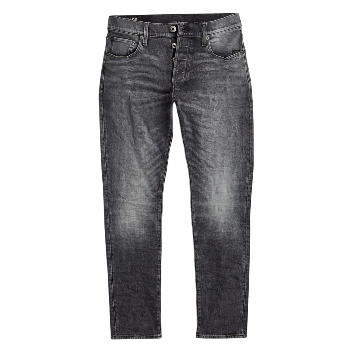Grey - Front - G-Star Mens Denim Tapered Jeans