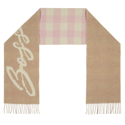 Rust - Back - Boss Gingham Reversible Scarf