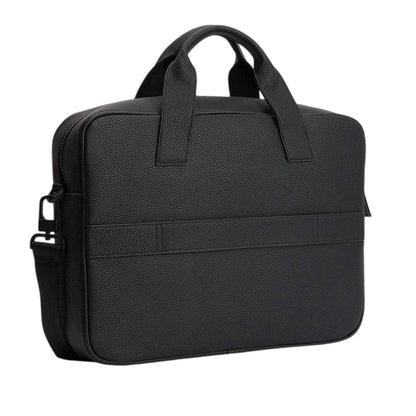 Black - Back - Tommy Hilfiger Faux Leather Laptop Bag