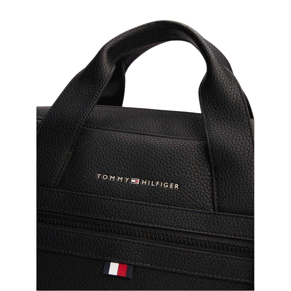 Black - Side - Tommy Hilfiger Faux Leather Laptop Bag