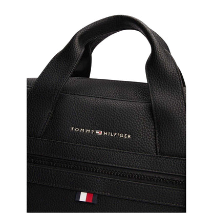 Black - Side - Tommy Hilfiger Faux Leather Laptop Bag