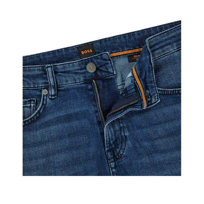 Medium Blue - Lifestyle - Boss Mens Denim Straight Leg Jeans