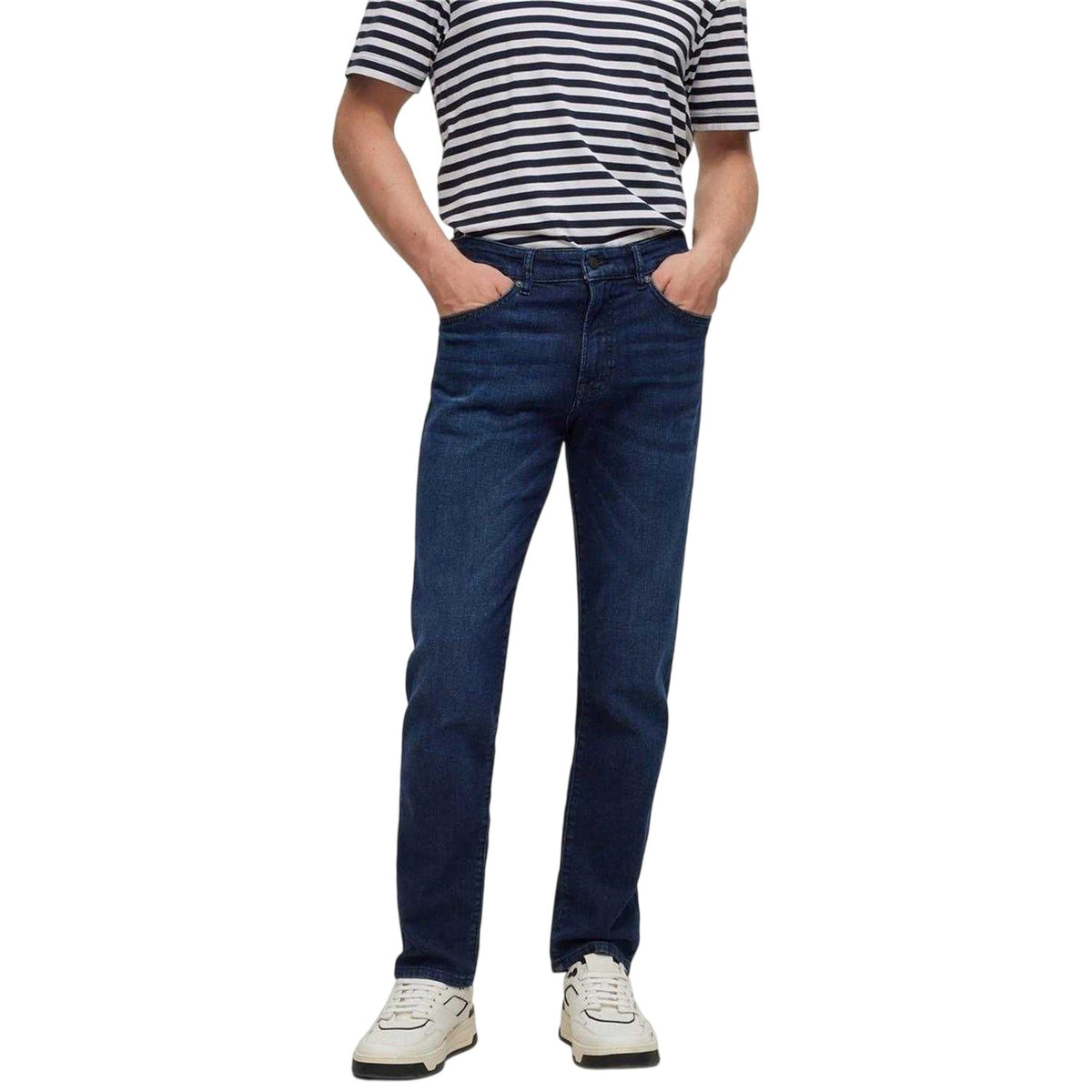 Dark Blue - Lifestyle - Boss Mens Denim Straight Leg Jeans