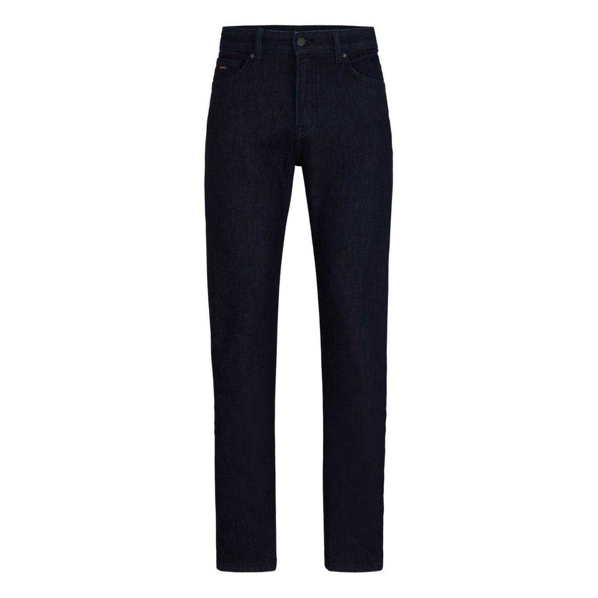 Black - Front - Boss Mens Denim Straight Leg Jeans