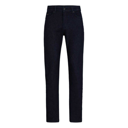 Black - Front - Boss Mens Denim Straight Leg Jeans