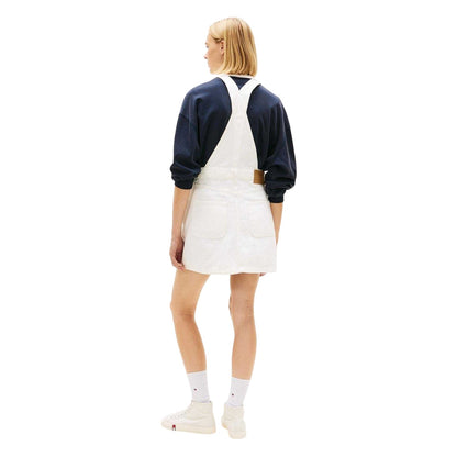 White - Back - Tommy Jeans Womens-Ladies Denim Dungarees