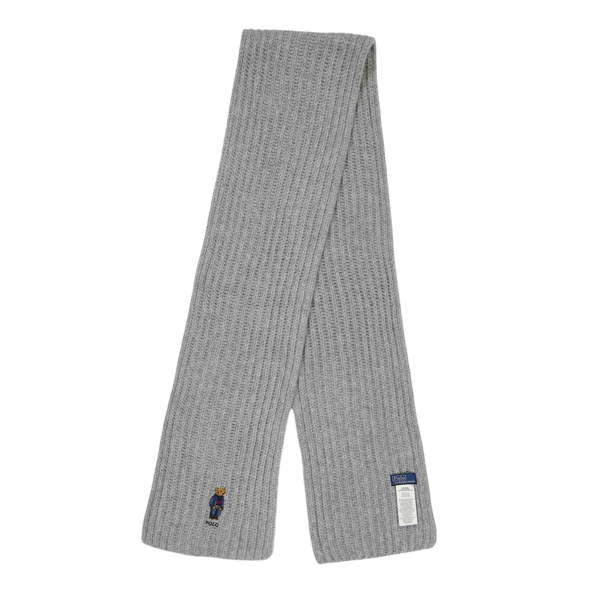 Grey - Front - Ralph Lauren Bear Wool Scarf