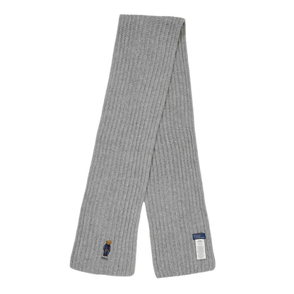 Grey - Front - Ralph Lauren Bear Wool Scarf