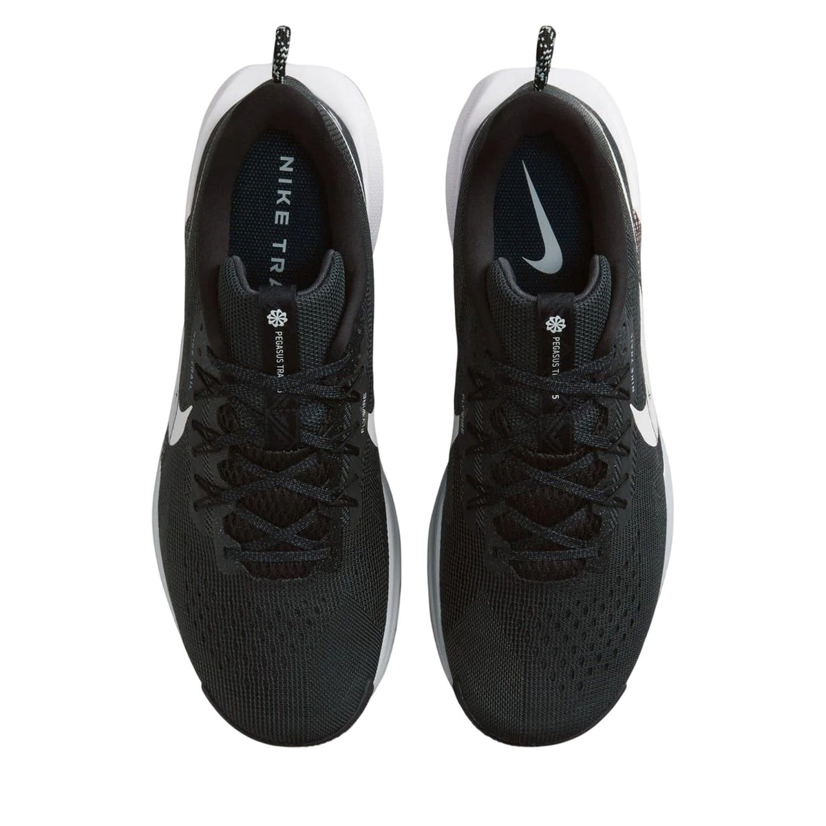 Black-Grey - Pack Shot - Nike Mens Pegasus Trail 5 Cushioned Shoes