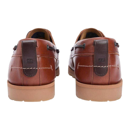 Ginger-Clay - Back - Tommy Hilfiger Mens Leather Boat Shoes