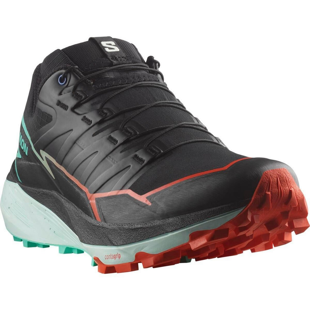 Black - Close up - Salomon Mens Thundercross Athletic Grip Shoes