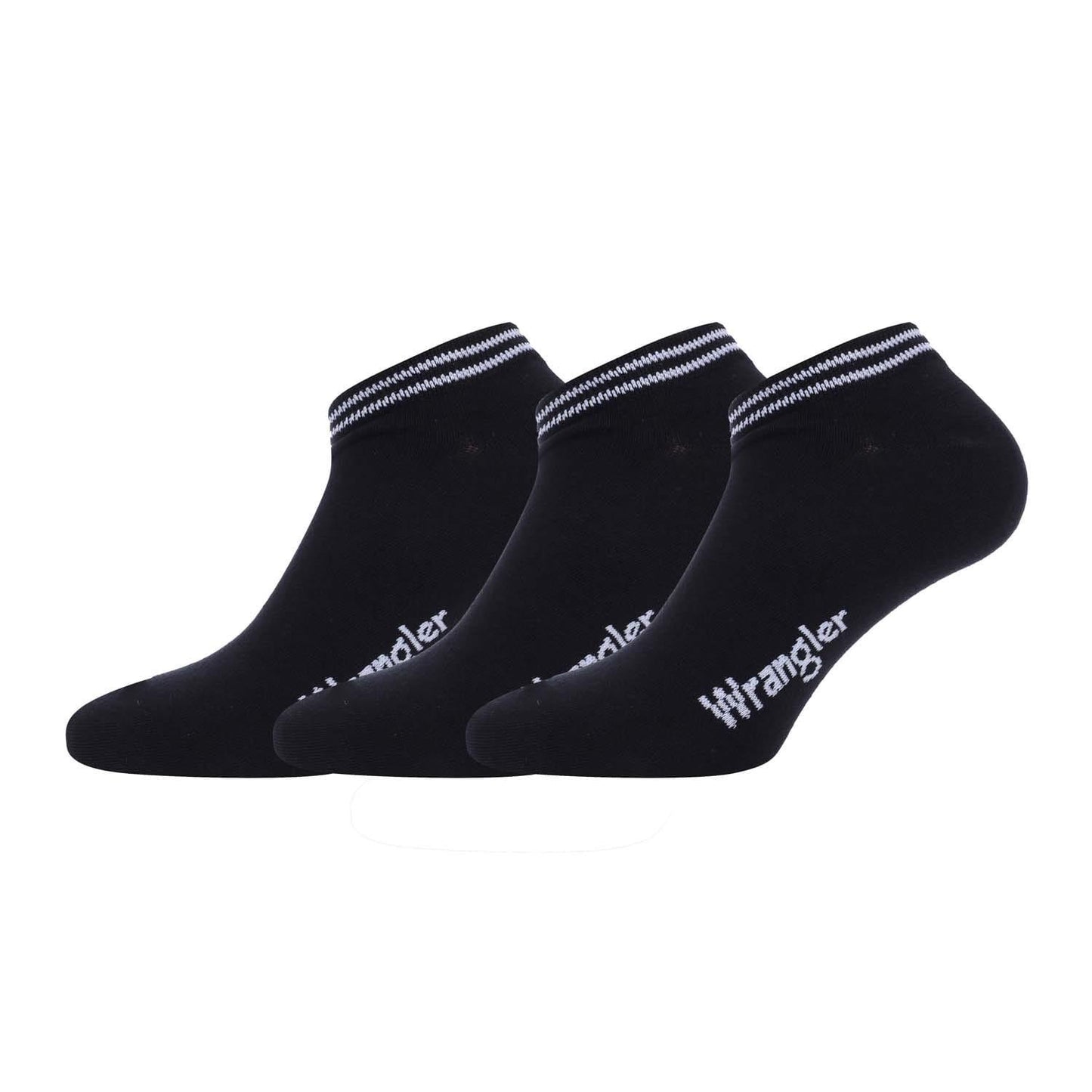 Black - Front - Wrangler Unisex Adult Trainers Liner Socks (Pack of 3)