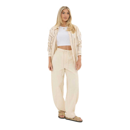 Ecru - Lifestyle - I Saw It First Womens-Ladies Barrel Jeans