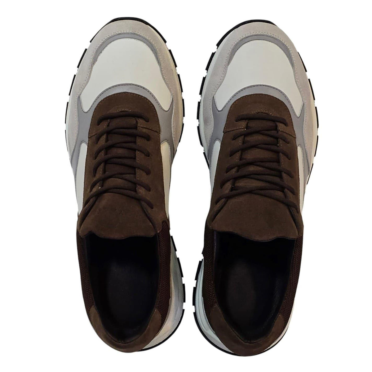 White-Tan-Grey - Lifestyle - Loyalti Mens Martin Leather Trainers