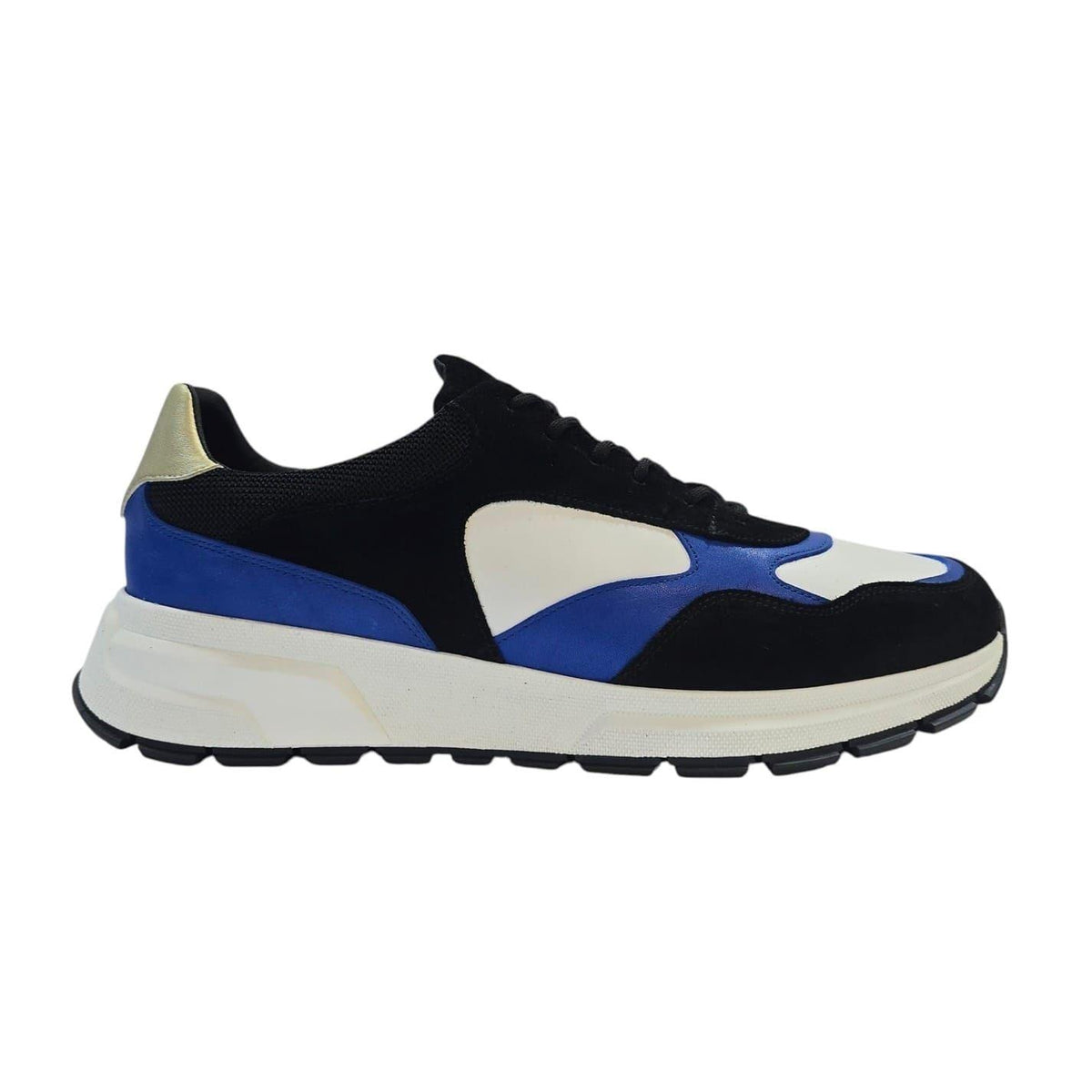 Black-Blue - Front - Loyalti Mens Martin Leather Trainers