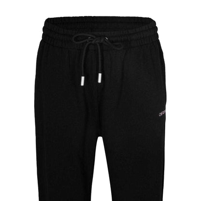 Black-Pink - Back - Off White Mens Fleece Elasticated Waist Sweatpants